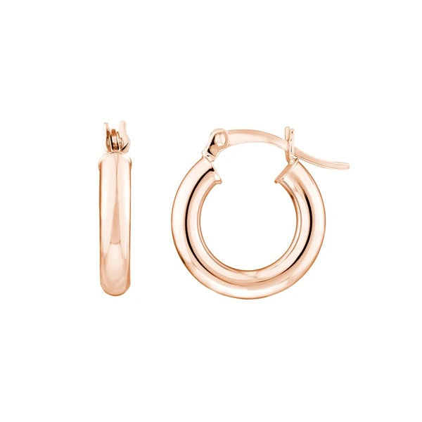 3mm x 15mm Polished Hoop Earrings