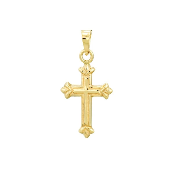 3D Fleur Detailed Cross Pendant