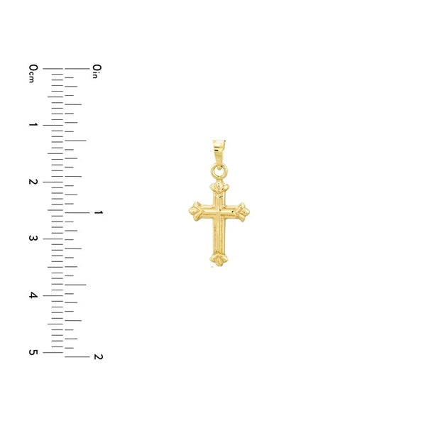 3D Fleur Detailed Cross Pendant