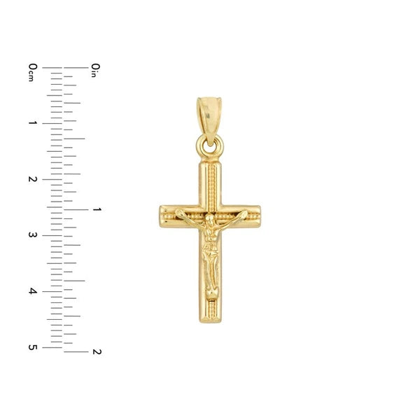 3D Concave Textured Crucifix Pendant