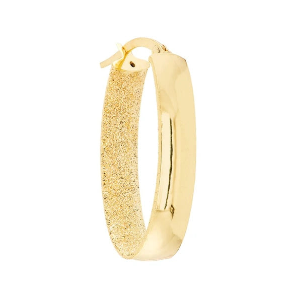 Laser Interior Oval Hoop Earrings