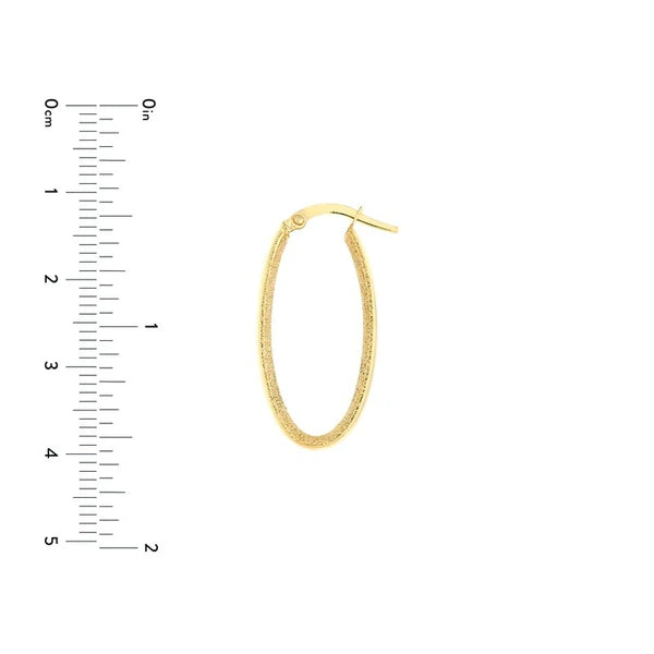 Laser Interior Oval Hoop Earrings