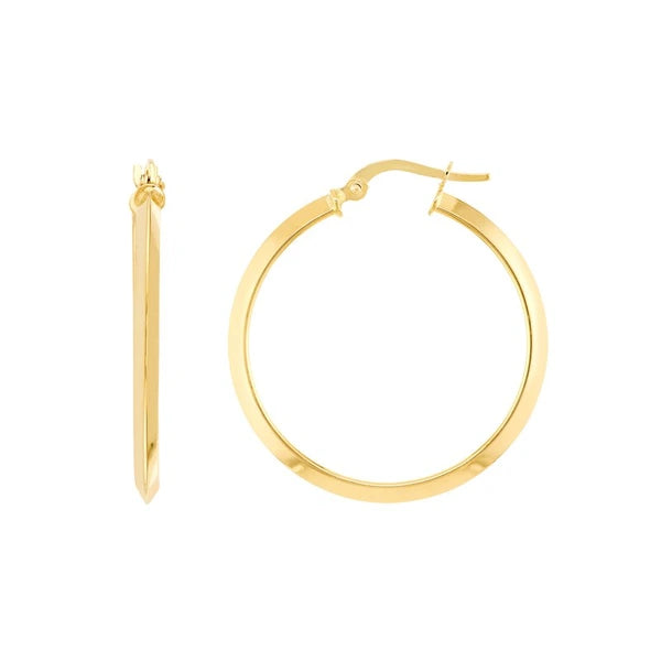 Large Polished Knife Edge Hoop Earrings