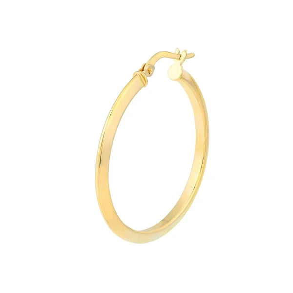 Large Polished Knife Edge Hoop Earrings