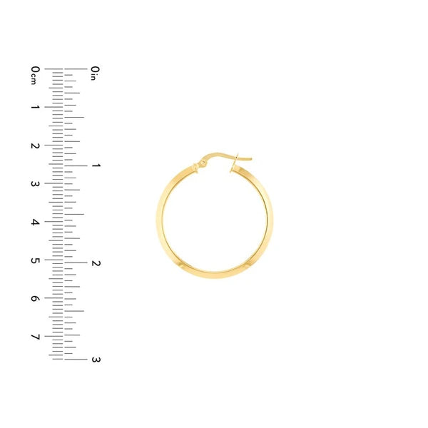 Large Polished Knife Edge Hoop Earrings