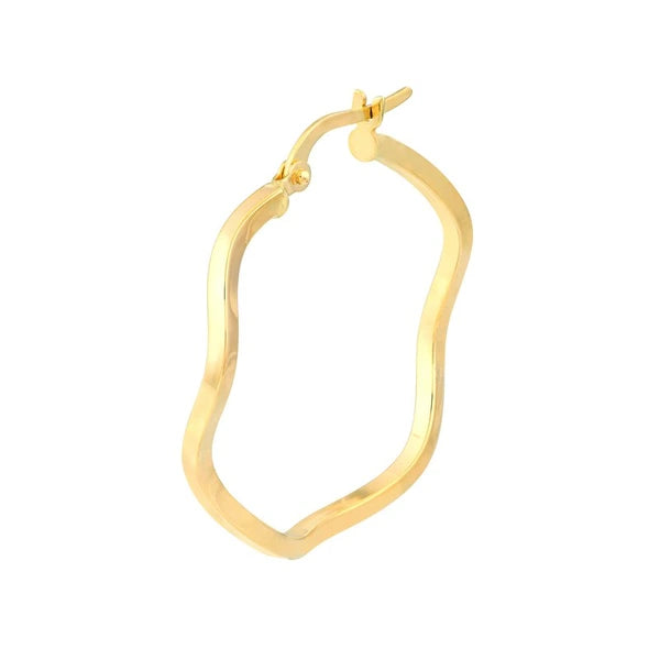 Square Tubing Wave Hoop Earrings