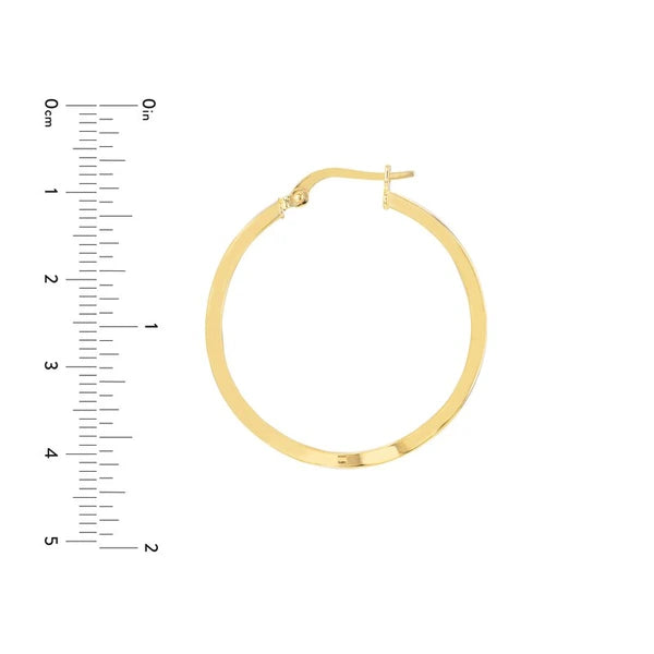 Square Tubing Wave Hoop Earrings