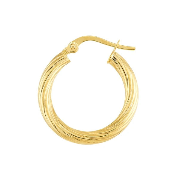 Fluted Spiral Tube Hoop Earrings