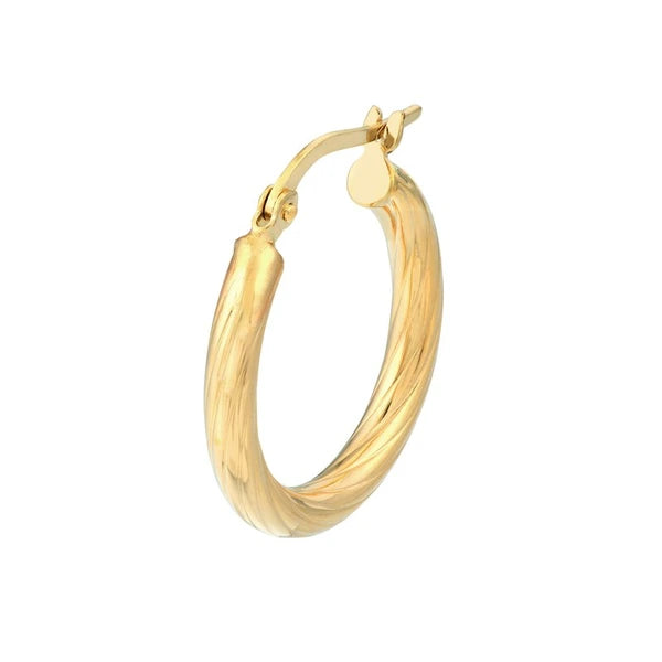 Fluted Spiral Tube Hoop Earrings