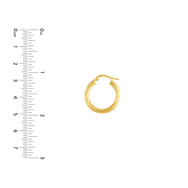 Fluted Spiral Tube Hoop Earrings