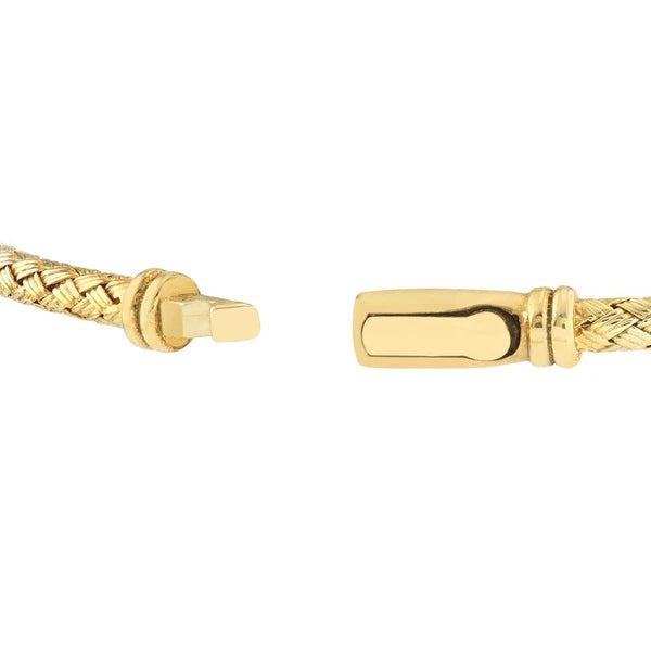 Cross-Cross Diamond Yellow/White Mesh Bangle