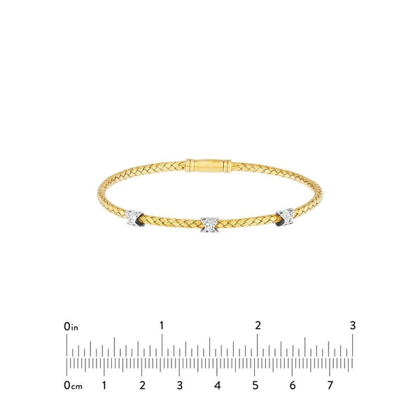 Cross-Cross Diamond Yellow/White Mesh Bangle