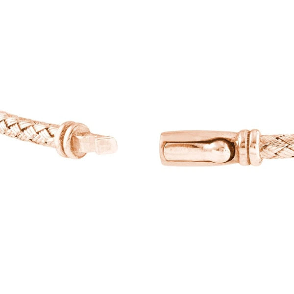Cross-Cross Diamond Rose/White Mesh Bangle