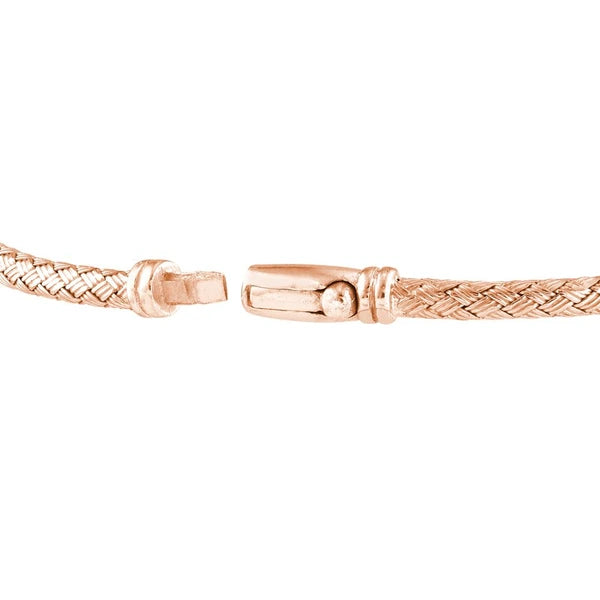 Diamond Trio Station Rose Mesh Bangle