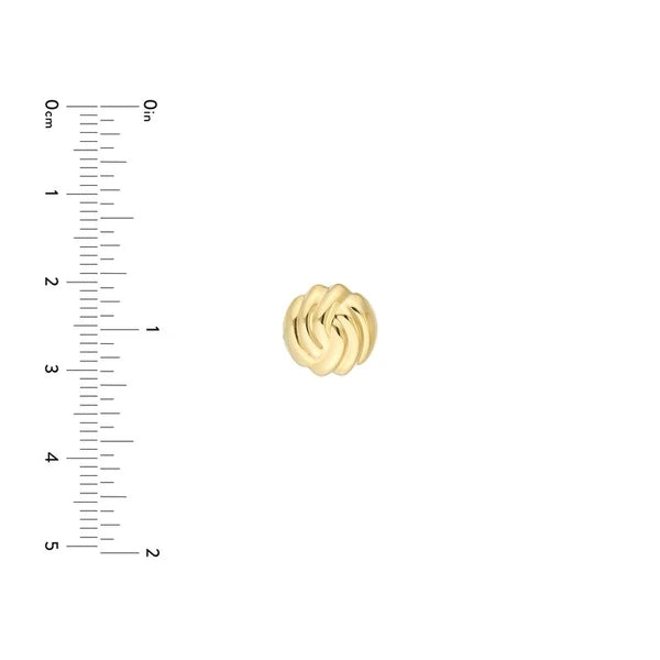 Domed Love Knot Stud Earrings on Post Back