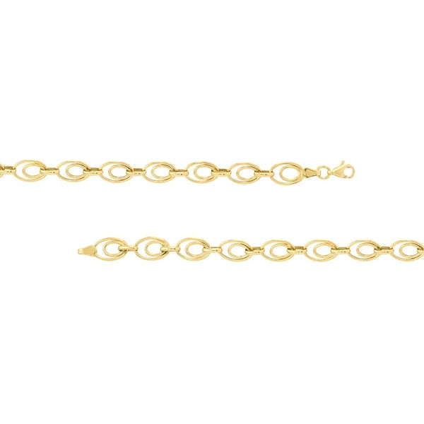 Graduated Double Oval Link Bracelet