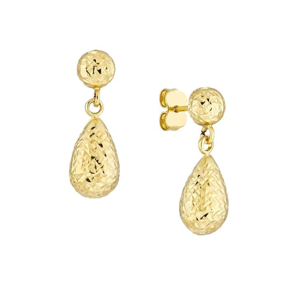 D/C Teardrop Dangle Earrings on Post Back