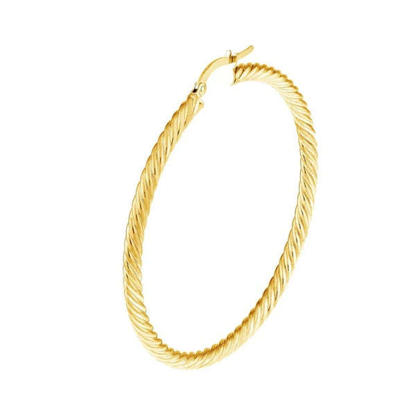 50mm Rope Twist Hoop Earrings
