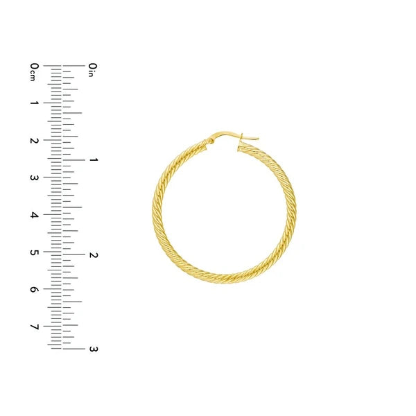 40mm Rope Twist Hoop Earrings