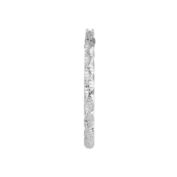Sterling Silver Twisted and Textured Hoop Earrings