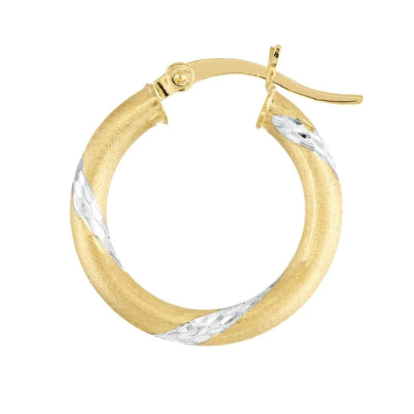 Small Two-Tone DC Banded Hoop Earrings