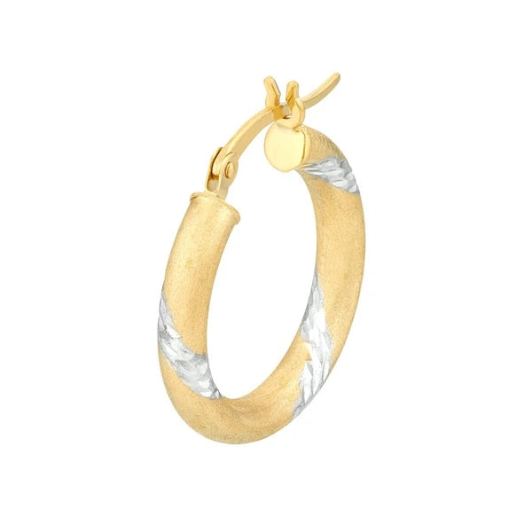 Small Two-Tone DC Banded Hoop Earrings