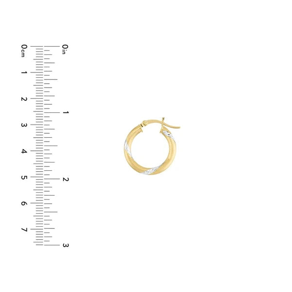 Small Two-Tone DC Banded Hoop Earrings