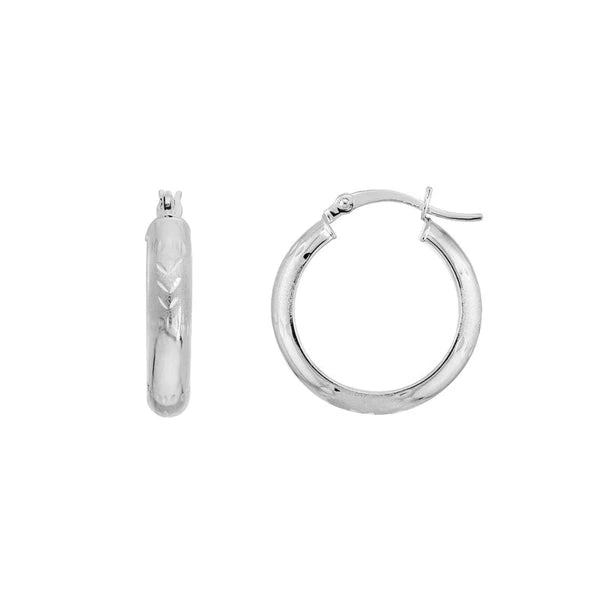 4x20mm Half Round DC Florentine Hoop Earrings