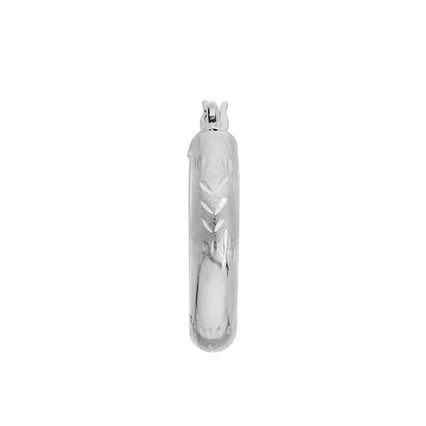 4x20mm Half Round DC Florentine Hoop Earrings