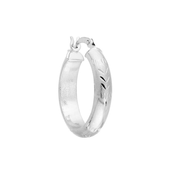 4x20mm Half Round DC Florentine Hoop Earrings