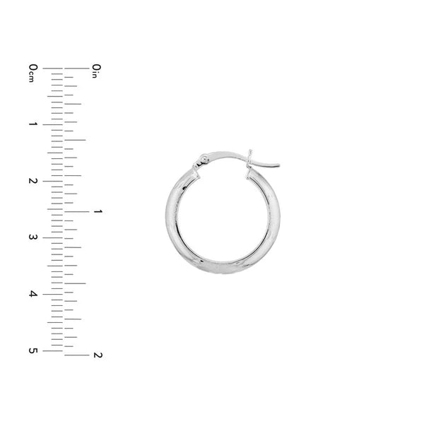 4x20mm Half Round DC Florentine Hoop Earrings