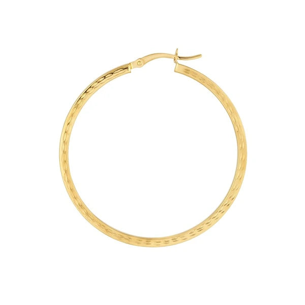 2 X 40mm Square Full D/C Hoop Earrings