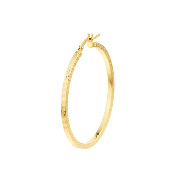 2 X 40mm Square Full D/C Hoop Earrings