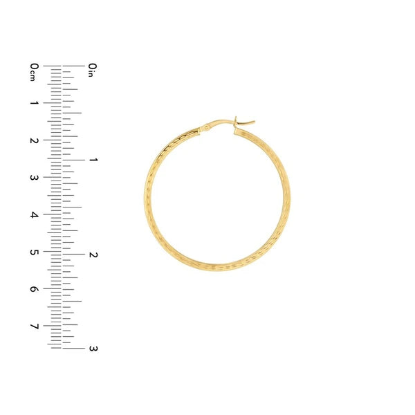 2 X 40mm Square Full D/C Hoop Earrings