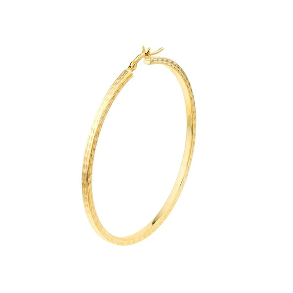 2 X 50mm Square Full DC Hoop Earrings