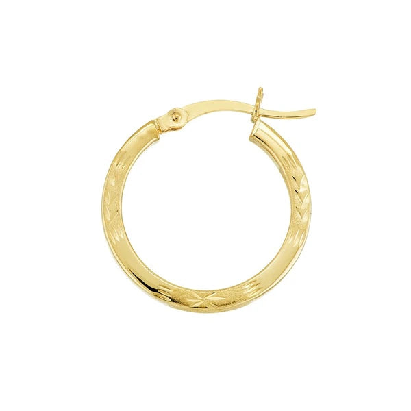 2 X 20mm Square DC Florentine Hoop Earrings