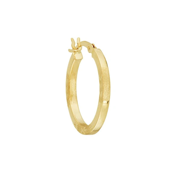 2 X 20mm Square DC Florentine Hoop Earrings