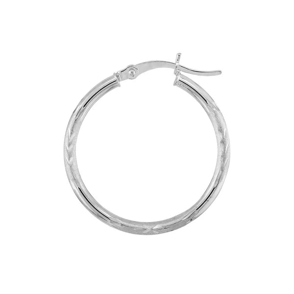 2 X 25mm DC Florentine Hoop Earrings