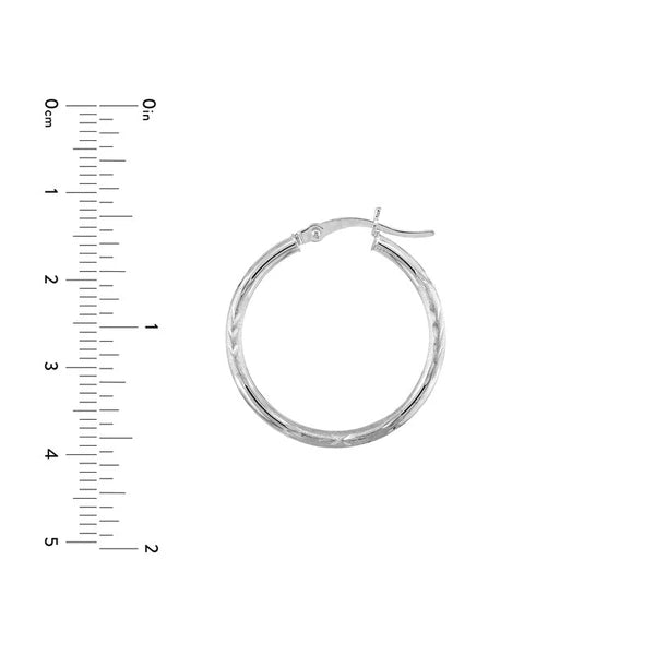 2 X 25mm DC Florentine Hoop Earrings