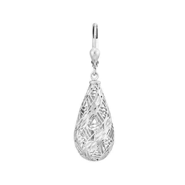 Sterling Silver Teardrop Cage Dangle Earrings