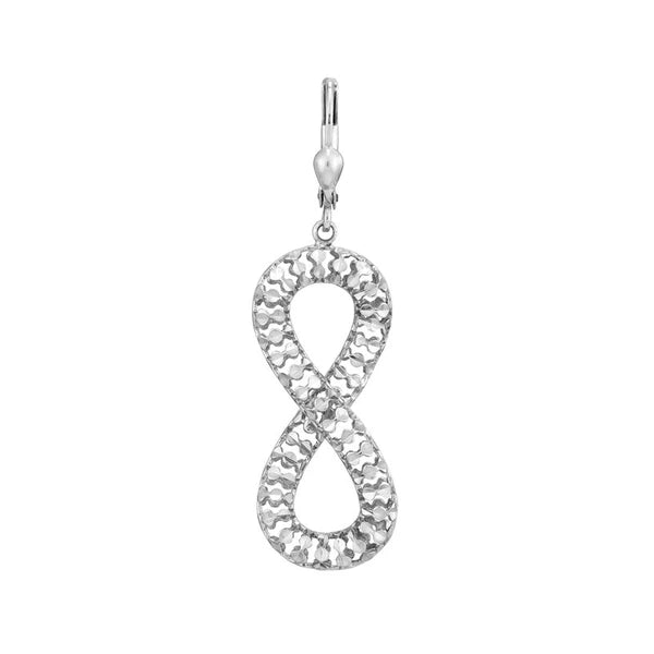 Plated Sterling Silver Figure 8 Tube Dangle Earrings