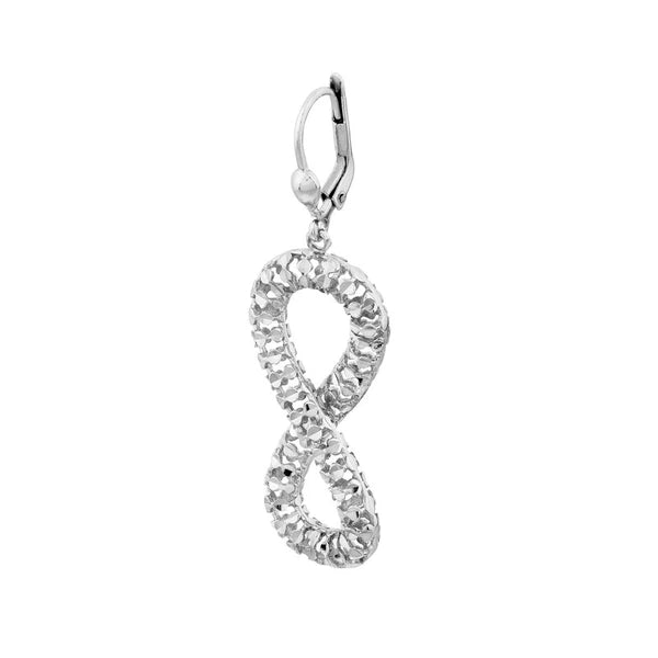 Plated Sterling Silver Figure 8 Tube Dangle Earrings