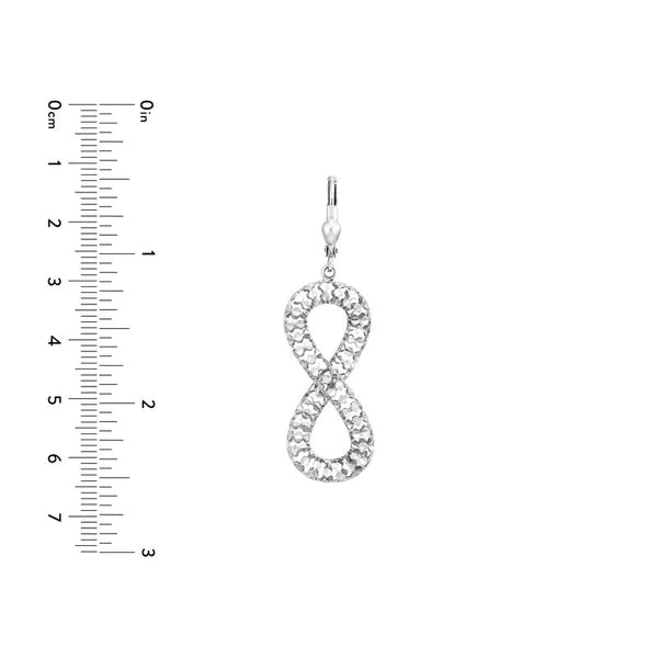 Plated Sterling Silver Figure 8 Tube Dangle Earrings