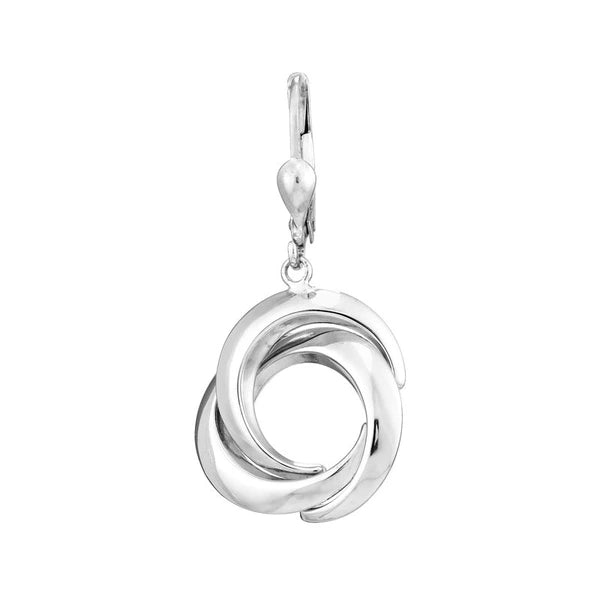 Plated Sterling Silver Open Love Knot Drop Earrings