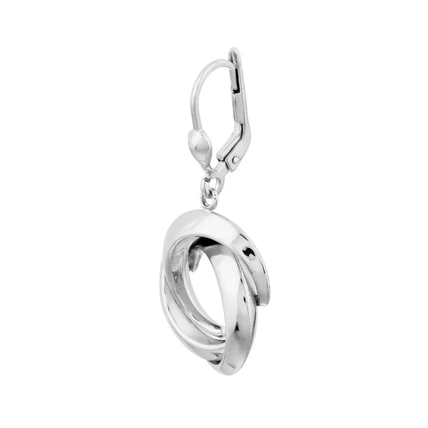 Plated Sterling Silver Open Love Knot Drop Earrings