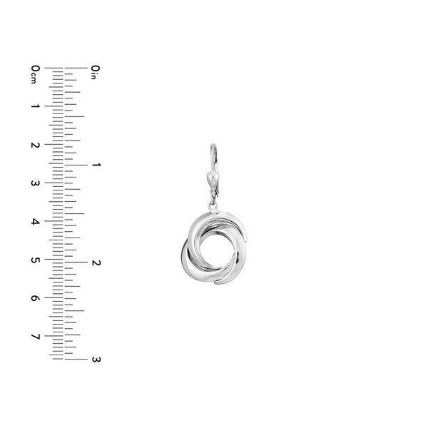Plated Sterling Silver Open Love Knot Drop Earrings