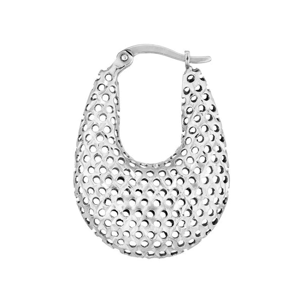 Plated Sterling Silver Horseshoe-Shape Cage Earrings