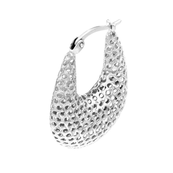 Plated Sterling Silver Horseshoe-Shape Cage Earrings