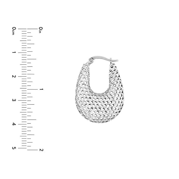 Plated Sterling Silver Horseshoe-Shape Cage Earrings