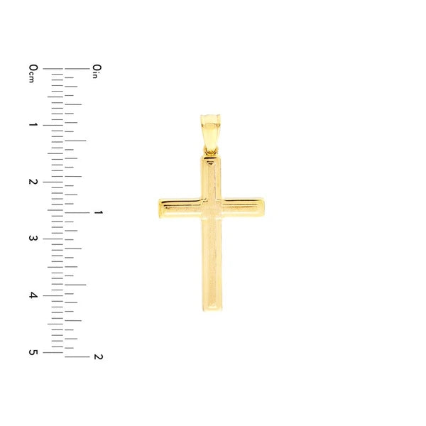 Polished with Raised Satin Cross Pendant